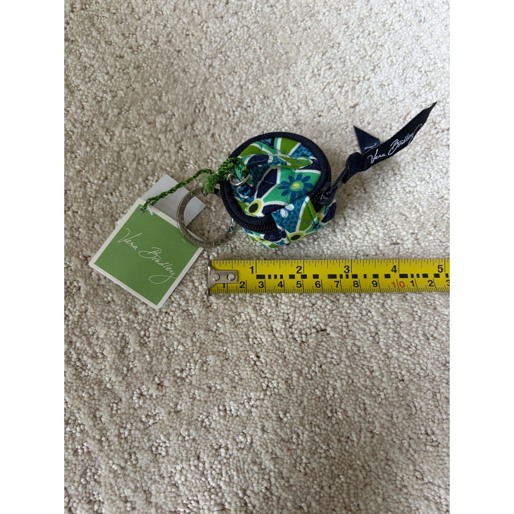 Vera Bradley Key Fob Women OS Blue Green NWT Tiny Traveler Daisy Daisy Floral